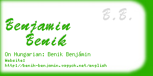 benjamin benik business card